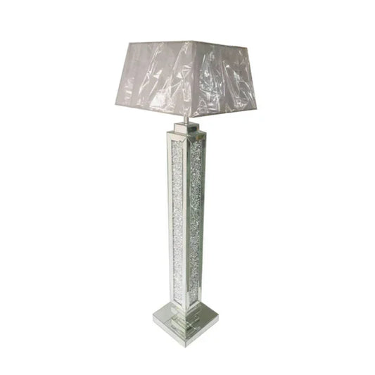 Radiant Tower: Mirrored Crystal Floor Lamp