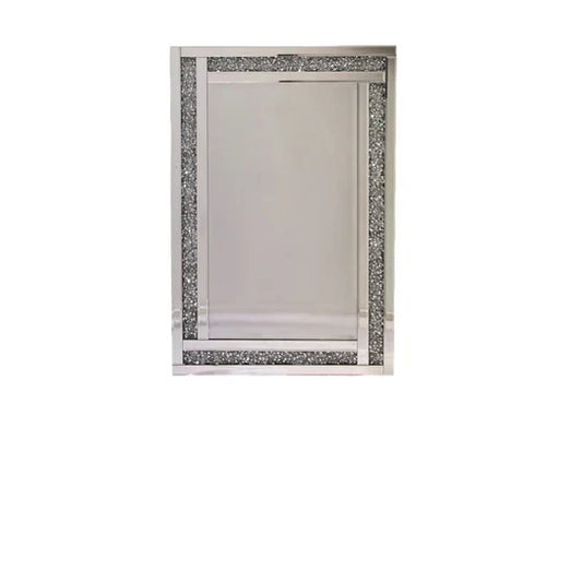 Chic Glamour: Luxe Stone Trim Wall Mirror
